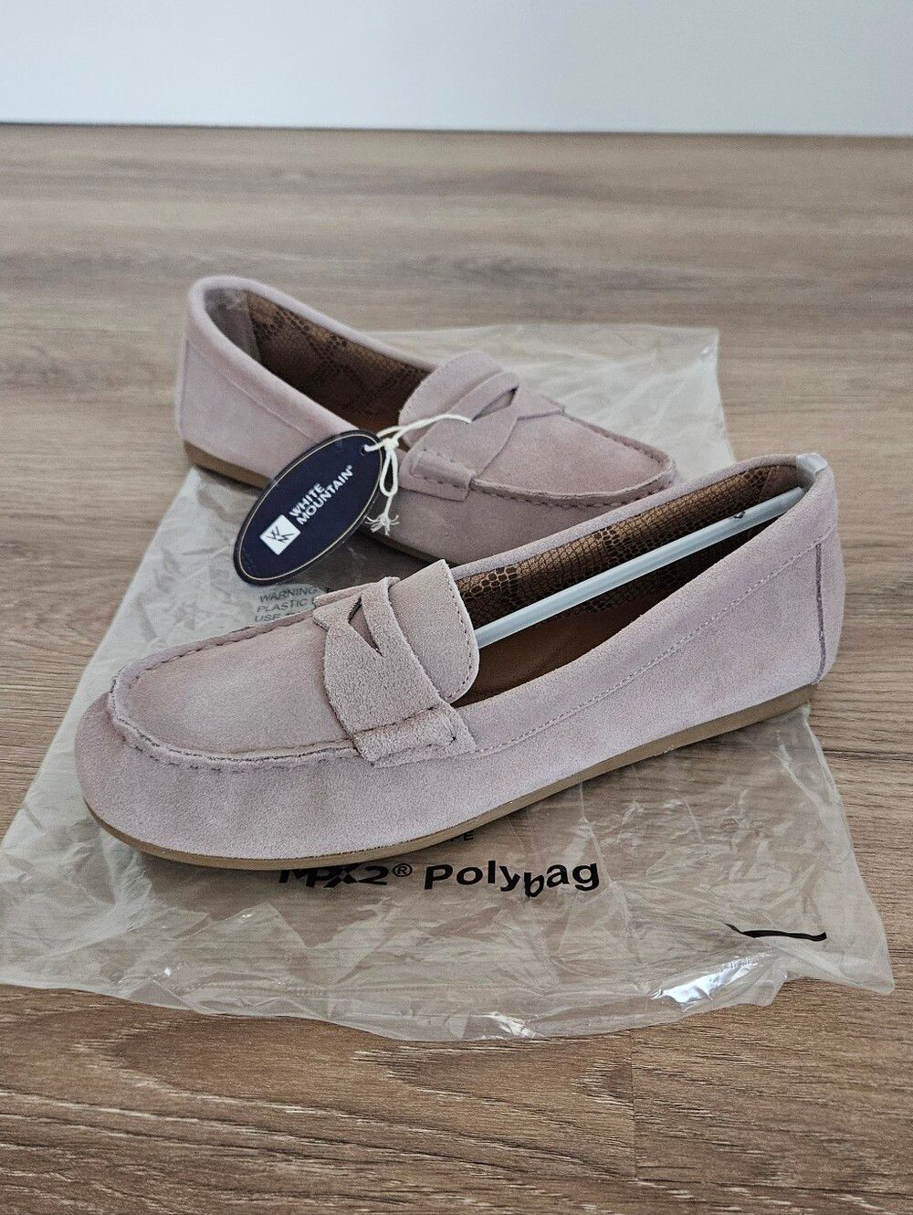 White Mountain Deutzia Blush Pink Suede Penny Loafers Size 6.5
